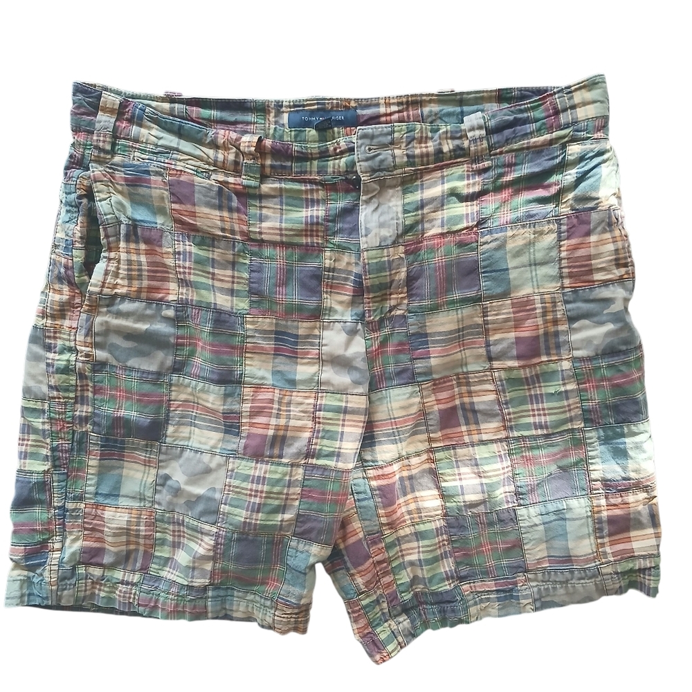 Tommy Hilfiger Vintage Patches Cargo Shorts Blue and Green